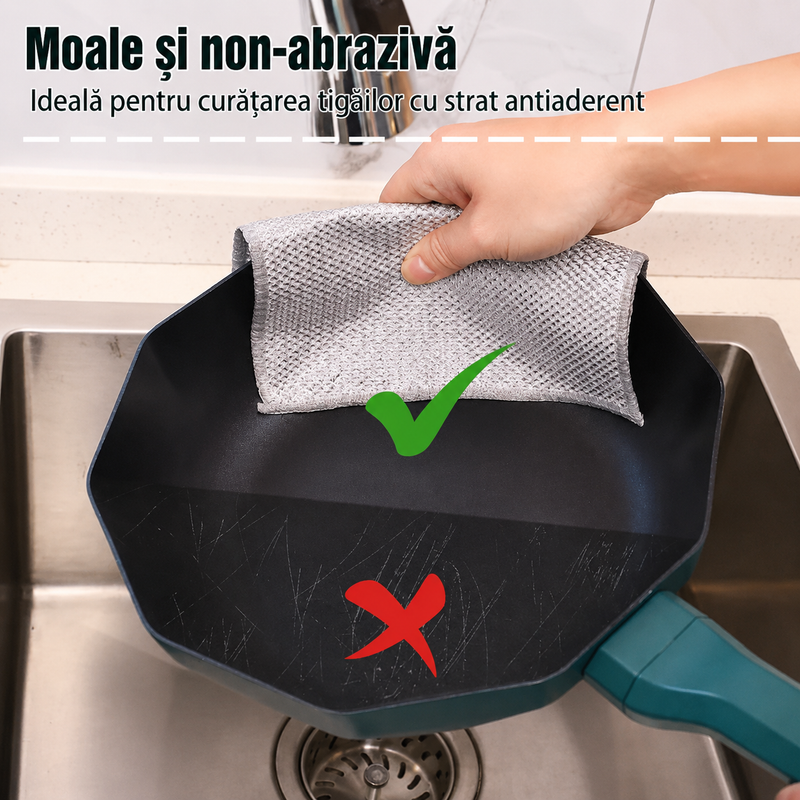 Set 20 Lavete Sârmă Argintie Vase Inox Curățare Fără Zgârieturi-3