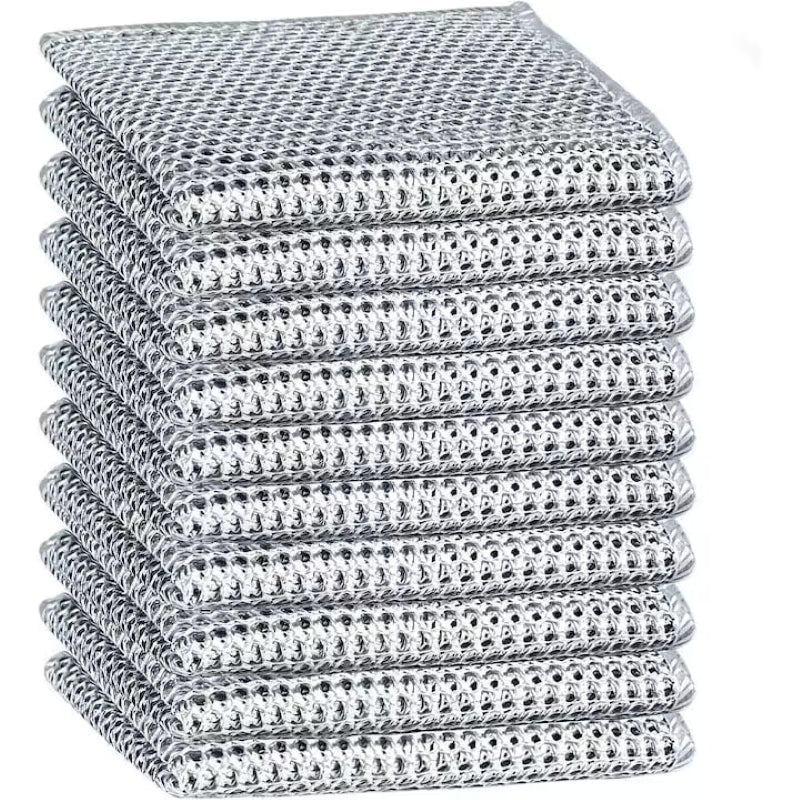 Set 20 Lavete Sârmă Argintie Vase Inox Curățare Fără Zgârieturi