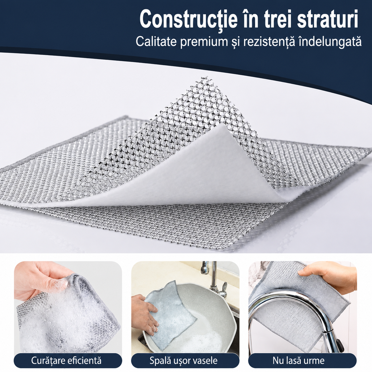 Set 20 Lavete Sârmă Argintie Vase Inox Curățare Fără Zgârieturi-5