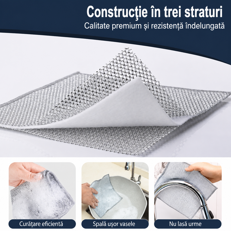 Set 20 Lavete Sârmă Argintie Vase Inox Curățare Fără Zgârieturi-5