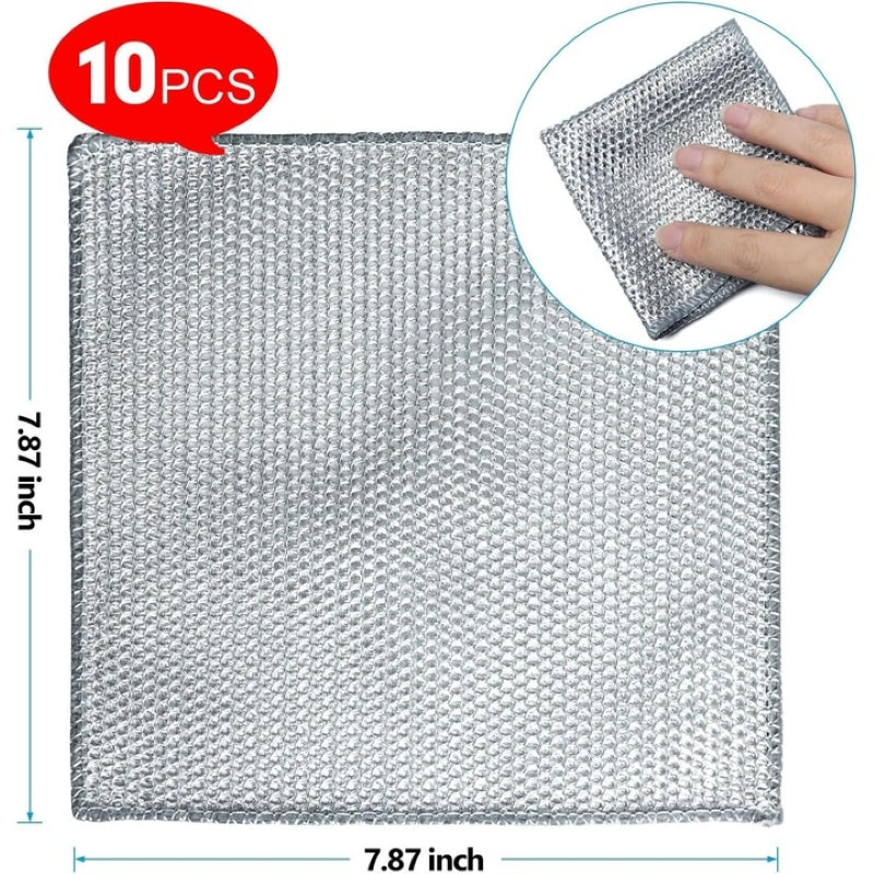 Set 20 Lavete Sârmă Argintie Vase Inox Curățare Fără Zgârieturi-2