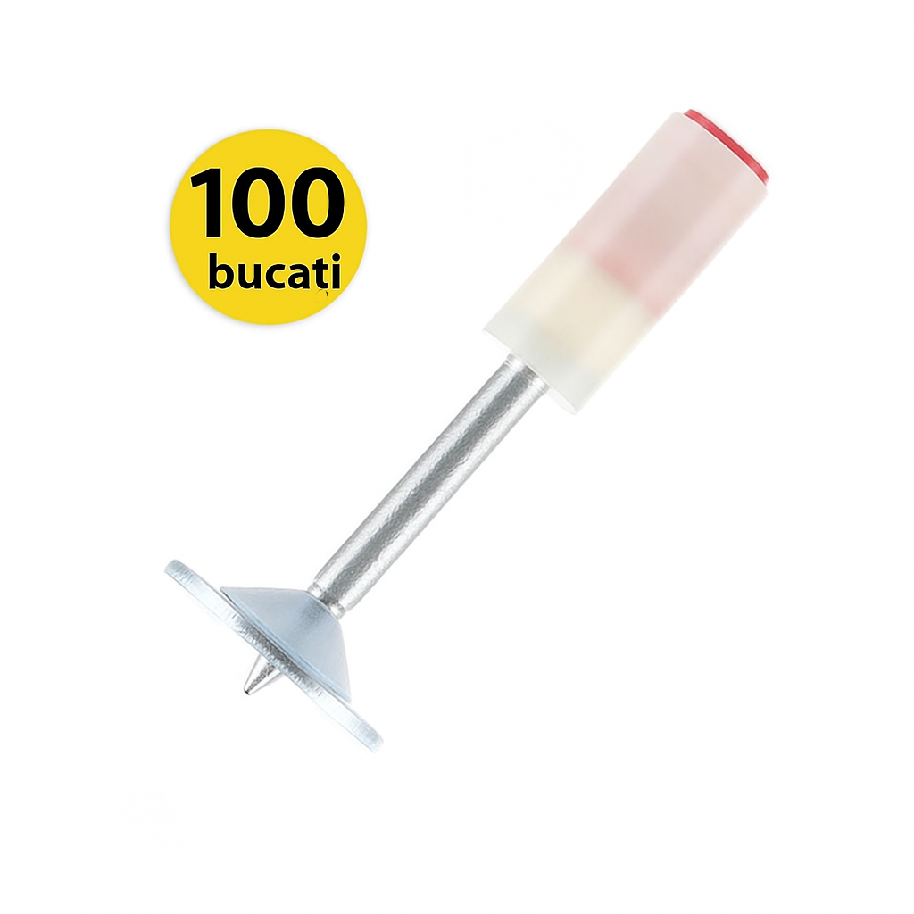 Set 100 Cuie Tip Ciupercă Autopropulsare Pistol Oțel 7.2mm