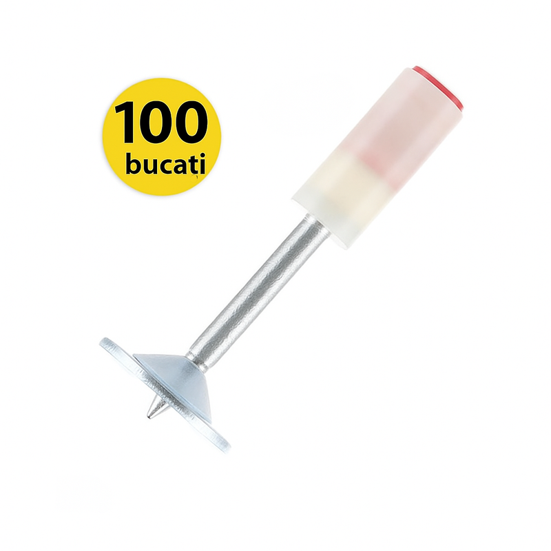 Set 100 Cuie Tip Ciupercă Autopropulsare Pistol Oțel 7.2mm-1