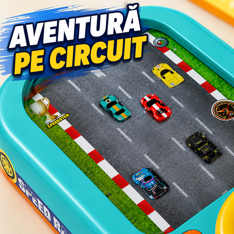 Volan de Jucărie cu Circuit de Curse, Sunete și Lumini, 2 Viteze-5