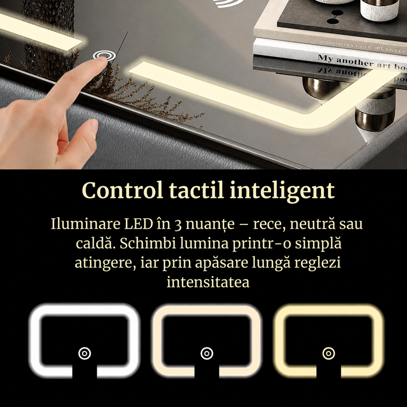 Noptieră smart multifuncțională cu 2 sertare, încărcare wireless și USB, 50 x 40 x 46 cm-6