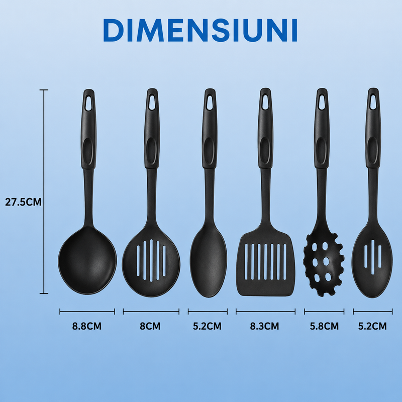 Set oale și ustensile bucătărie pentru gătit, 13 piese-6
