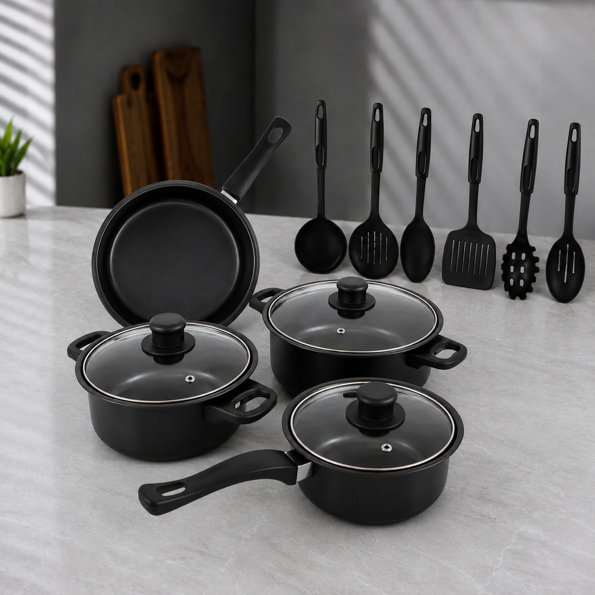 Set oale și ustensile bucătărie pentru gătit, 13 piese-2