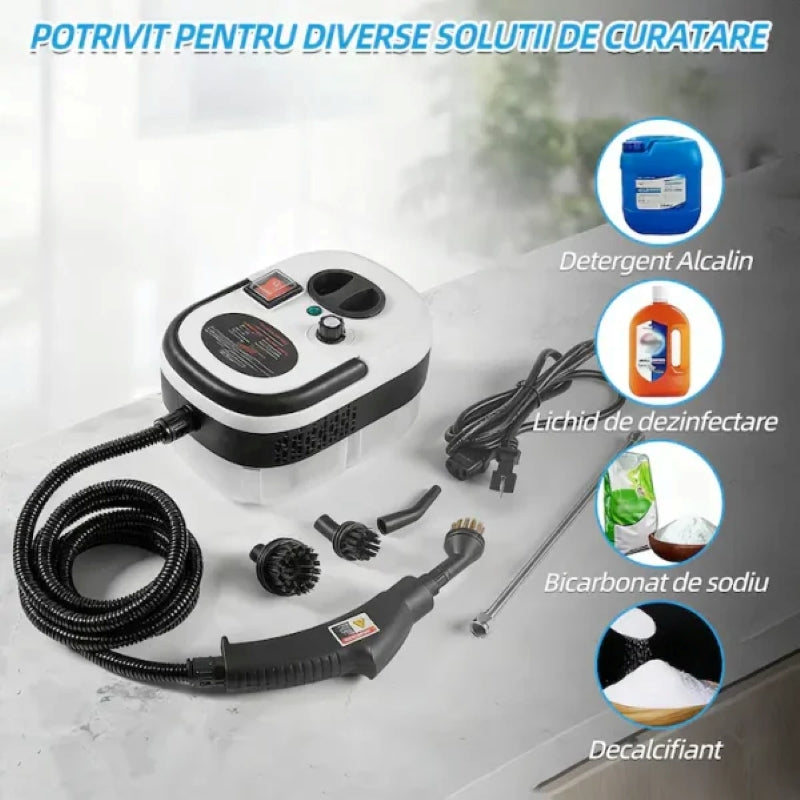Aparat Curățat cu Abur 2500W 14 Accesorii 6 Trepte 1200 ml Alb-4