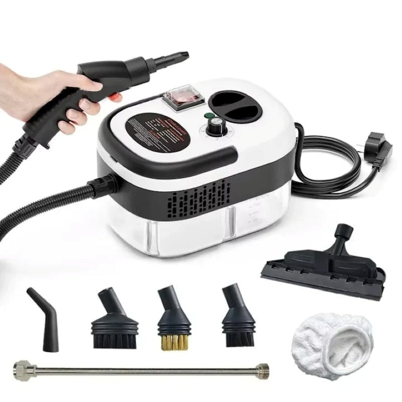 Aparat Curățat cu Abur 2500W 14 Accesorii 6 Trepte 1200 ml Alb