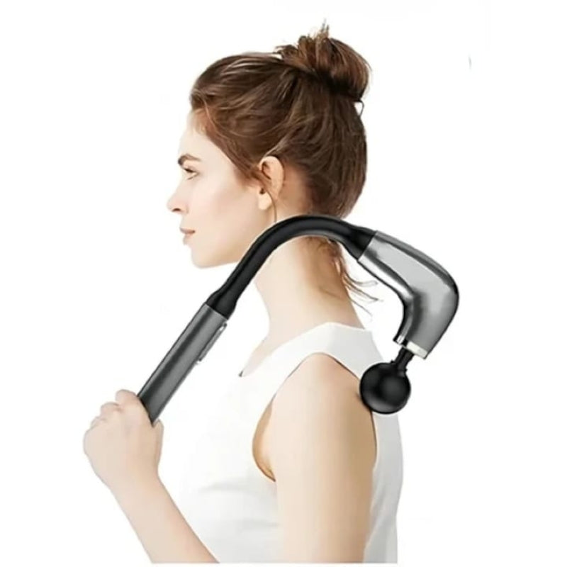 Aparat Masaj Muscular Spate Gât Mâner Extensibil 9 Trepte 4 Capete Argintiu-7