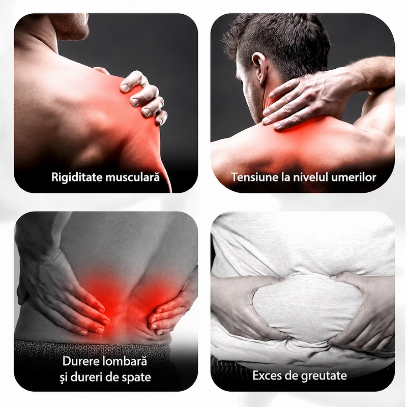 Aparat Masaj Muscular Spate Gât Mâner Extensibil 9 Trepte 4 Capete Argintiu-4