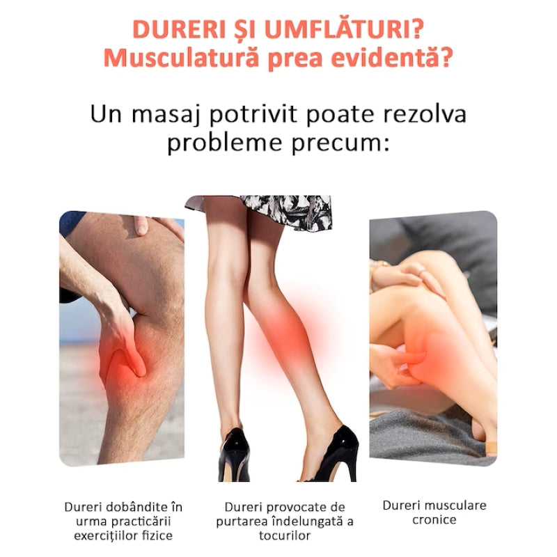 Aparat Masaj Picioare Gambe Compresie Căldură 3200mAh Fără Fir-2