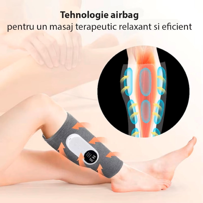 Aparat Masaj Picioare Gambe Compresie Căldură 3200mAh Fără Fir-4