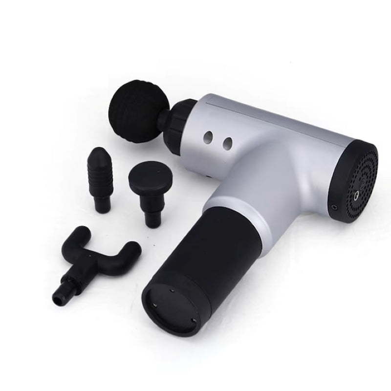 Pistol Masaj Muscular Profesional 6 Trepte 4 Capete 3300 RPM Gri-7