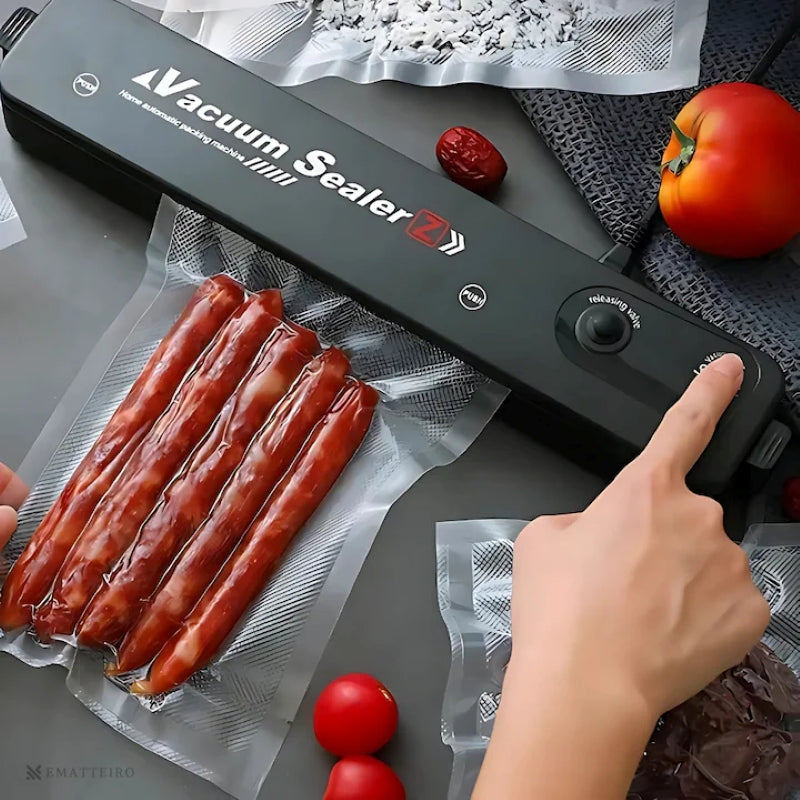 Aparat Vidat Sigilat Alimente 90W Lățime 28 cm 10 Pungi Negru-6
