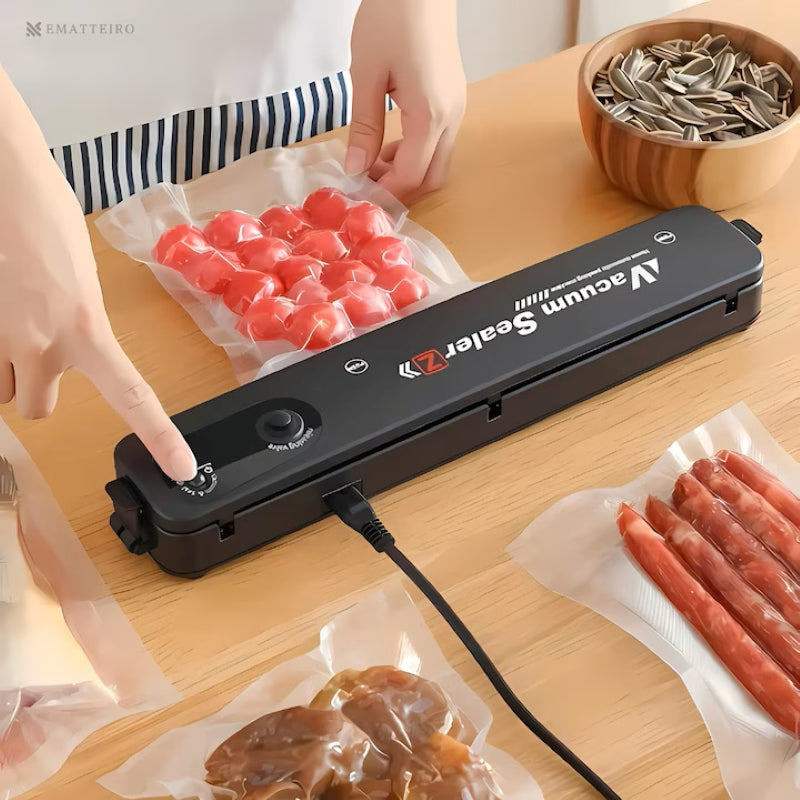 Aparat Vidat Sigilat Alimente 90W Lățime 28 cm 10 Pungi Negru-8