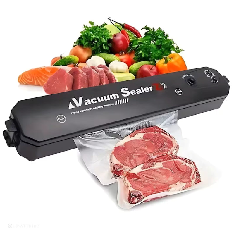 Aparat Vidat Sigilat Alimente 90W Lățime 28 cm 10 Pungi Negru
