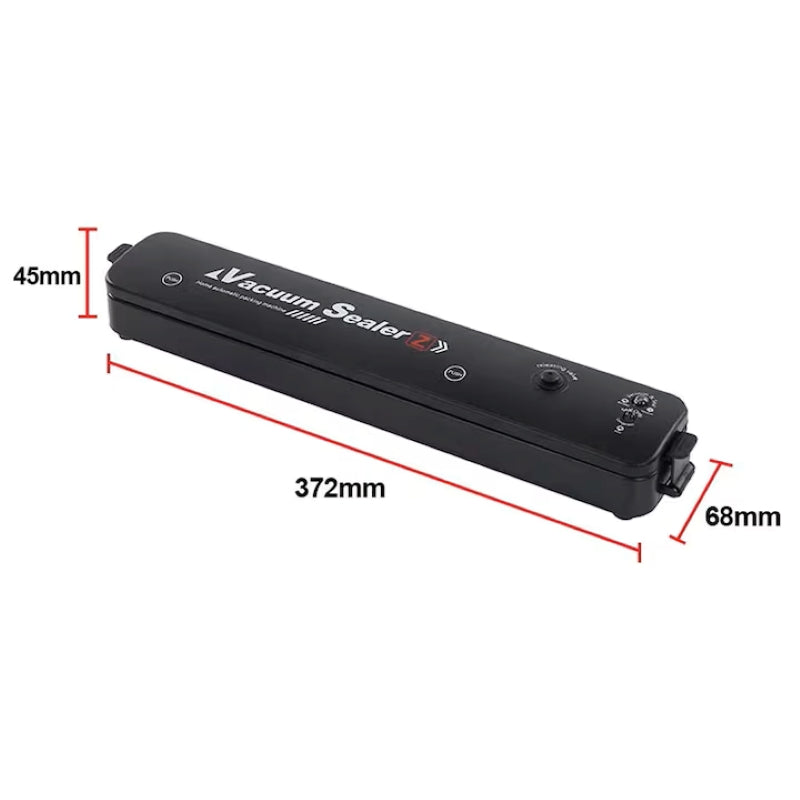 Aparat Vidat Sigilat Alimente 90W Lățime 28 cm 10 Pungi Negru