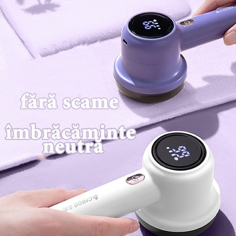 Aparat Electric Curățat Scame Afișaj LED 3 Trepte 6 Tăișuri Inox, Mov-3