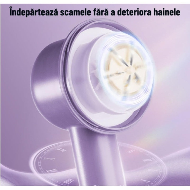 Aparat Electric Curățat Scame Afișaj LED 3 Trepte 6 Tăișuri Inox, Mov-6