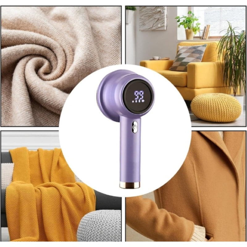 Aparat Electric Curățat Scame Afișaj LED 3 Trepte 6 Tăișuri Inox, Mov-8