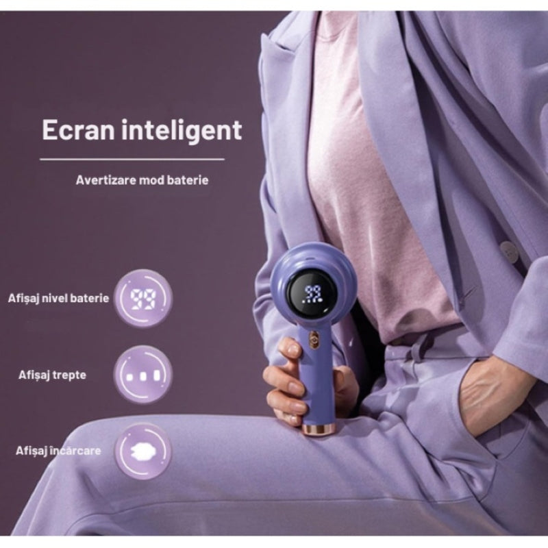 Aparat Electric Curățat Scame Afișaj LED 3 Trepte 6 Tăișuri Inox, Mov-5