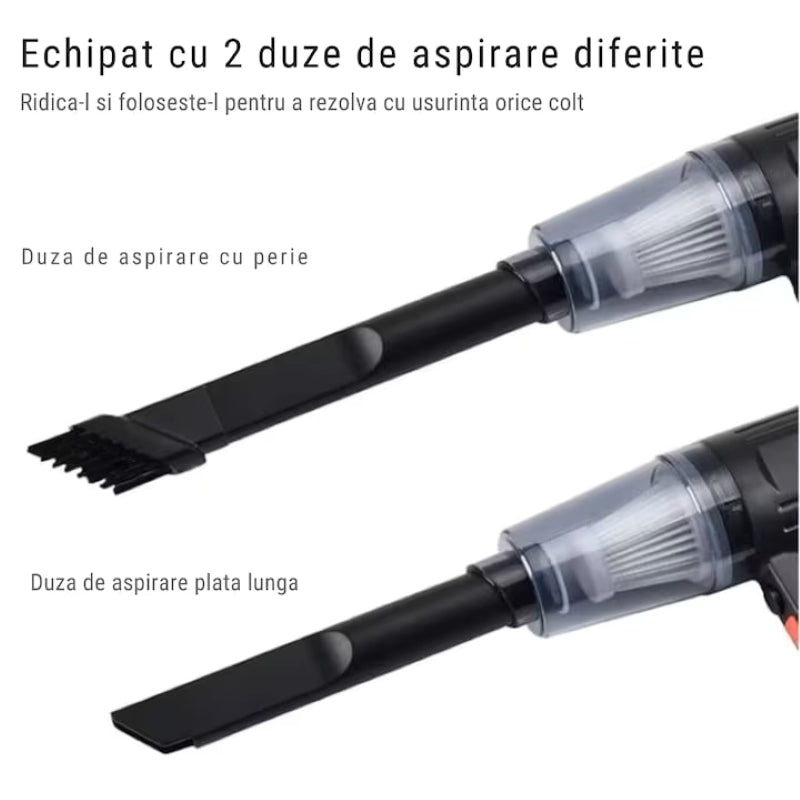 Aspirator Portabil Fără Fir 2 în 1 Auto Casă USB Filtru HEPA-6