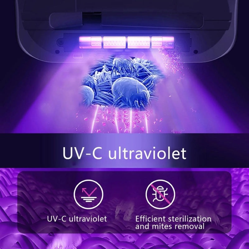 Aspirator Saltele Antiacarieni cu Lampă UV 100W Fără Fir Roz-5