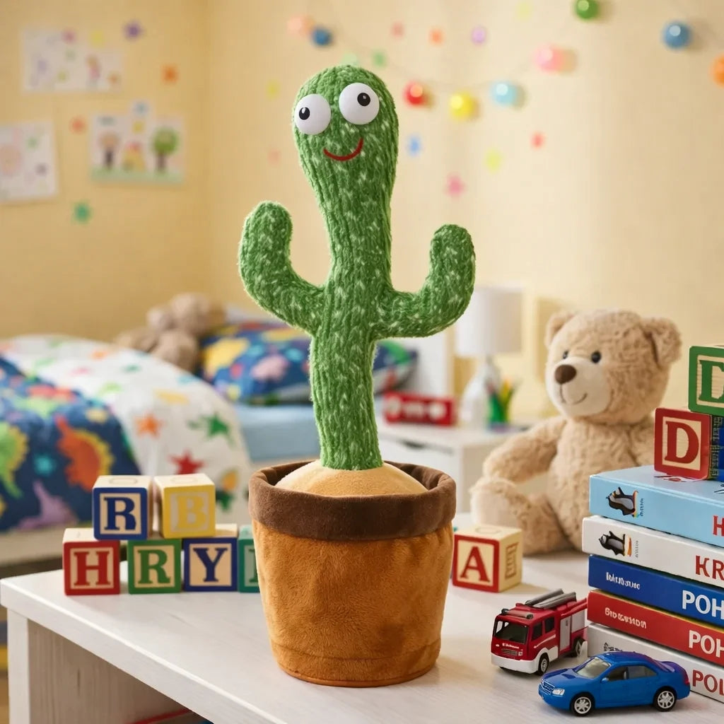 Jucărie Interactivă Cactus Vorbitor Dansează Cântă USB Verde