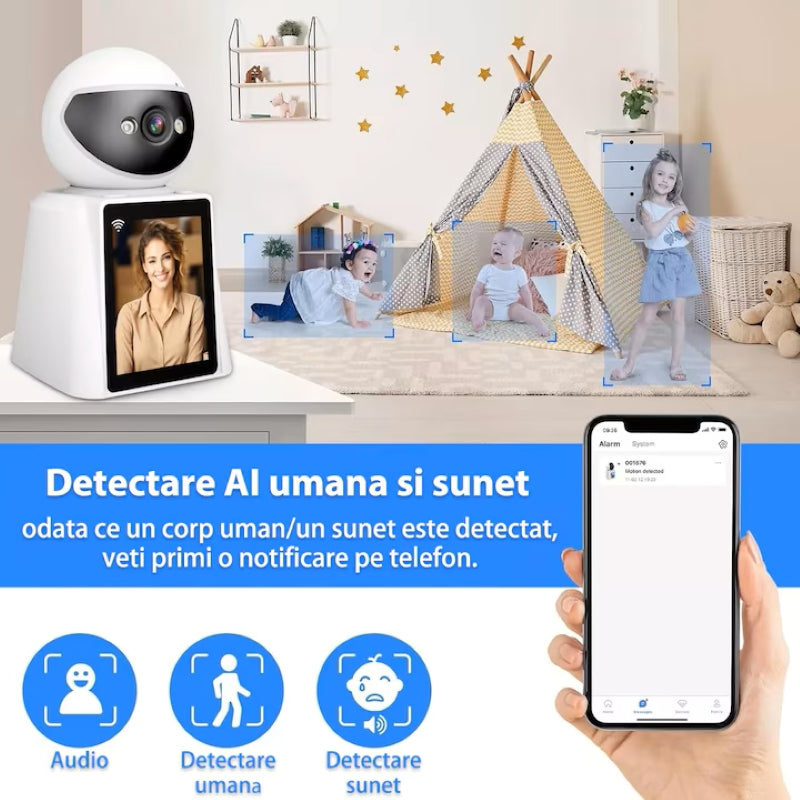 Cameră Supraveghere 4MP Ecran 2.8 Inch Apel Video Rotație 360-4