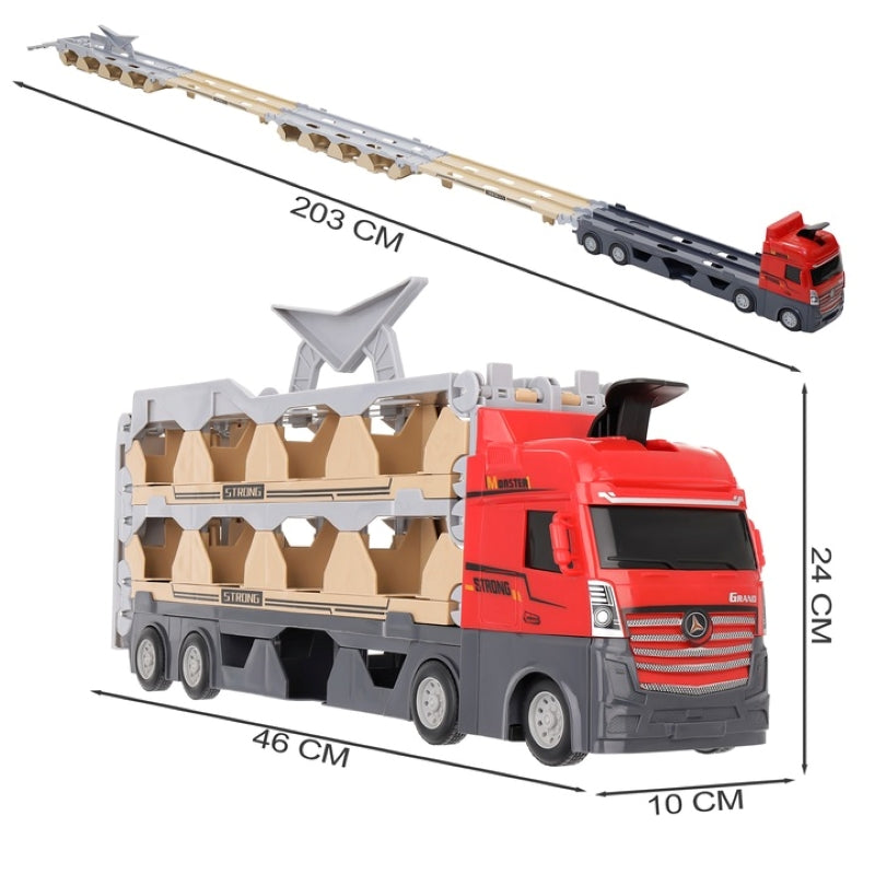 Camion Transportor Pistă Extensibilă 2m Lansator 6 Mașini Jucărie-2