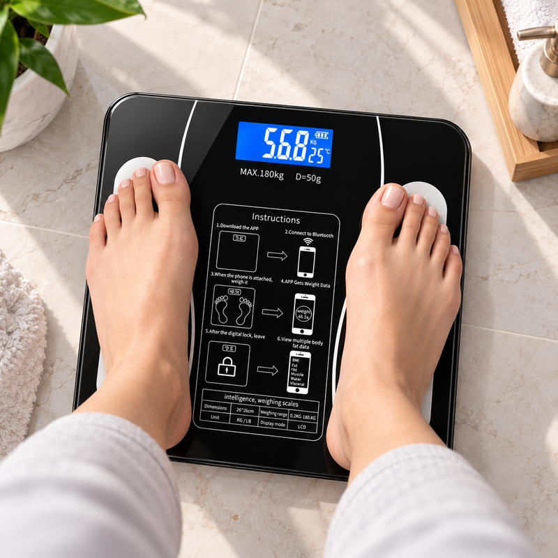 Cântar Inteligent Corporal cu Aplicație Bluetooth, 17 Măsurători, 180 kg-3