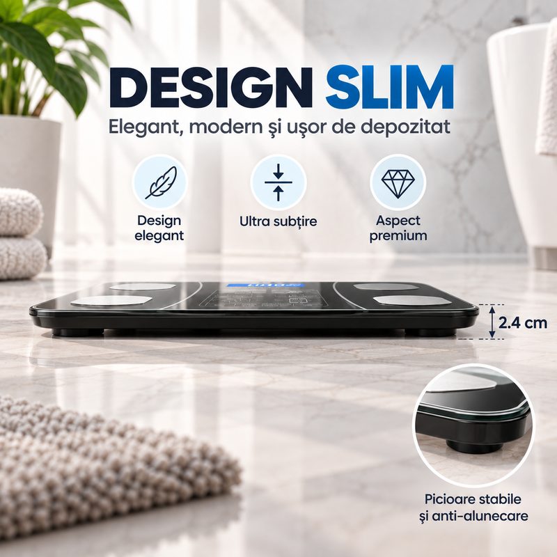 Cântar Inteligent Corporal cu Aplicație Bluetooth, 17 Măsurători, 180 kg-4