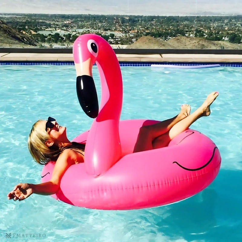 Colac Gonflabil Flamingo Diametru 120 cm Piscină Plajă PVC Roz-4
