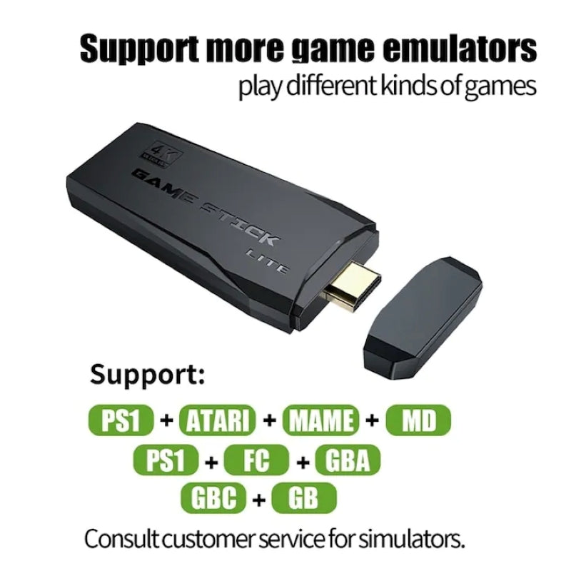 Consolă Jocuri Retro Stick HDMI 4K 2 Manete Wireless 32GB Negru-5