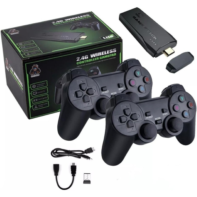 Consolă Jocuri Retro Stick HDMI 4K 2 Manete Wireless 32GB Negru