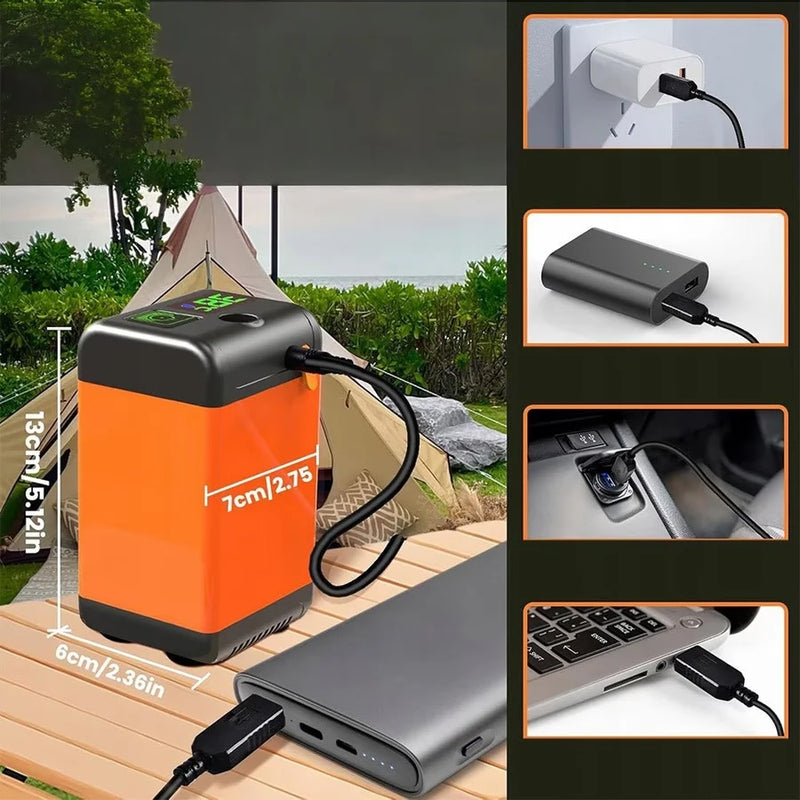 Duș Portabil Electric cu Acumulator 6000 mAh, Afișaj LED și 3 Moduri de Pulverizare, pentru Camping și Călătorii-5