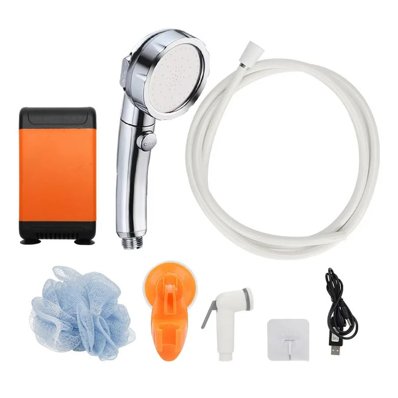 Duș Portabil Electric cu Acumulator 6000 mAh, Afișaj LED și 3 Moduri de Pulverizare, pentru Camping și Călătorii-6