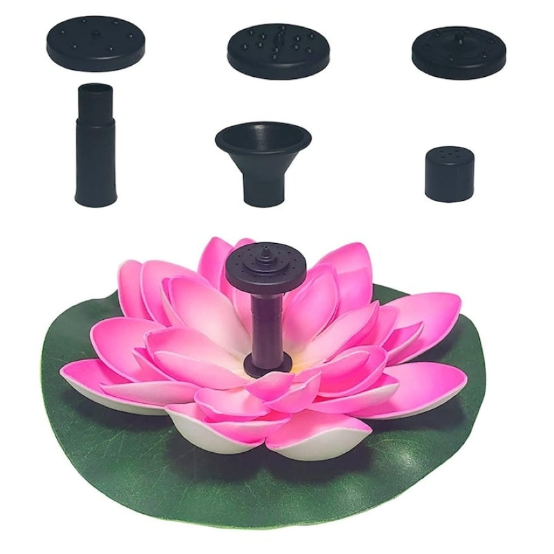 Fântână Arteziană Solară Lotus 18cm Pompă Plutitoare Iaz Mov-3