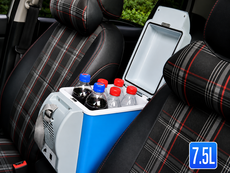 Frigider Auto Portabil 7.5L Răcire Încălzire 12V Alb Albastru-3