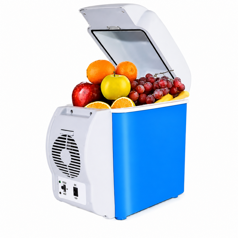 Frigider Auto Portabil 7.5L Răcire Încălzire 12V Alb Albastru-1