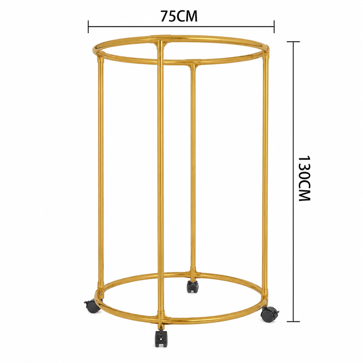 Suport Rotund pentru Haine din Oțel Inoxidabil, 130 cm, Roți Pivotante, Capacitate 40 kg-3