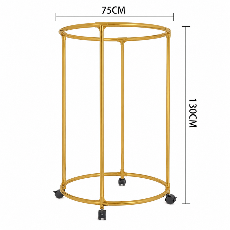 Suport Rotund pentru Haine din Oțel Inoxidabil, 130 cm, Roți Pivotante, Capacitate 40 kg-3