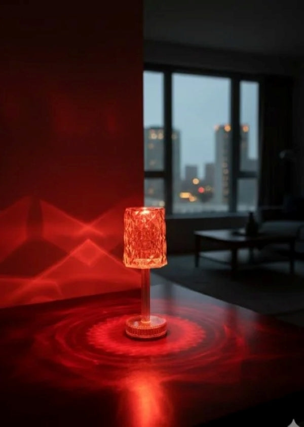 Veioză Cristal RGB Control Tactil Telecomandă 3 Trepte USB Transparent-6