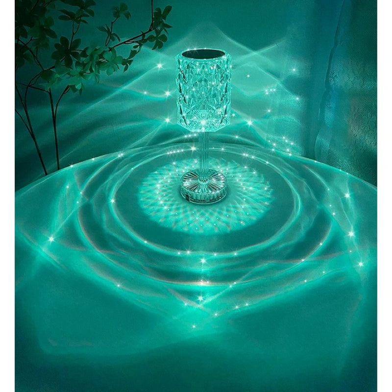 Veioză Cristal RGB Control Tactil Telecomandă 3 Trepte USB Transparent-7