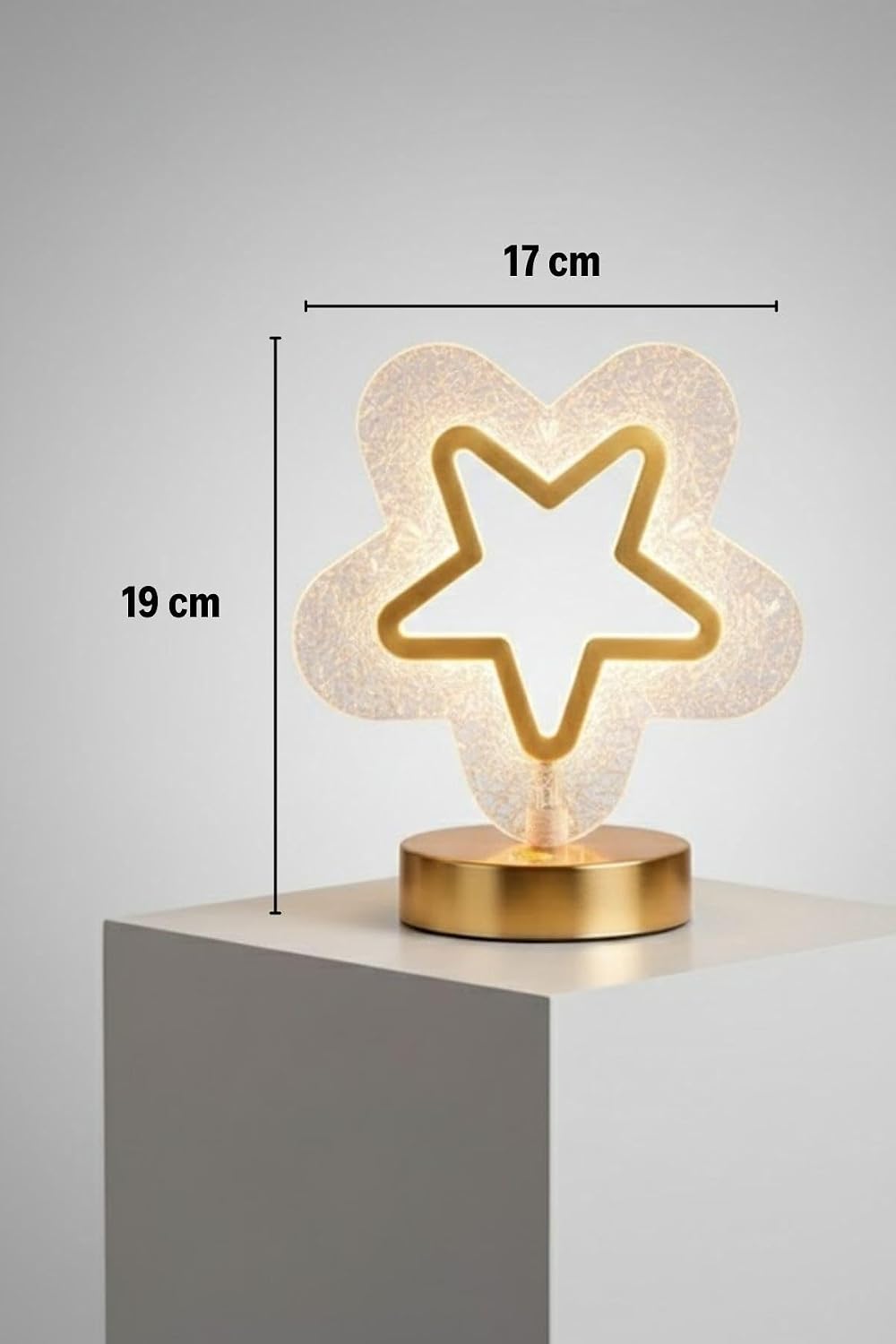 Lampă LED Cristal Formă Stea 3 Moduri Lumină Control Touch USB-3