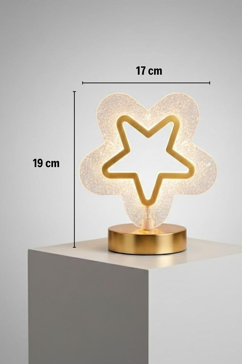 Lampă LED Cristal Formă Stea 3 Moduri Lumină Control Touch USB-3