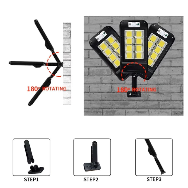 Lampă Solară Exterior 60 LED COB Senzor Mișcare Telecomandă IP65-4