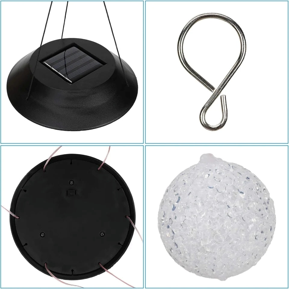 Lampă Solară Clopoței de Vânt 6 Globuri LED RGB 55 cm Impermeabilă-6