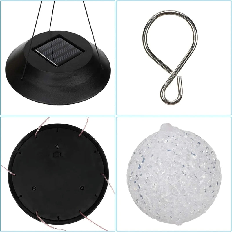 Lampă Solară Clopoței de Vânt 6 Globuri LED RGB 55 cm Impermeabilă-6